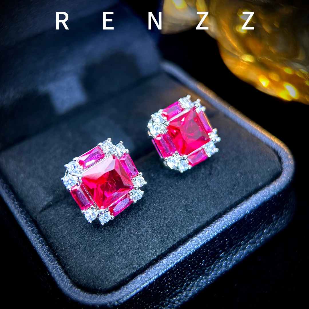 0257  高定设计师红宝石耳钉