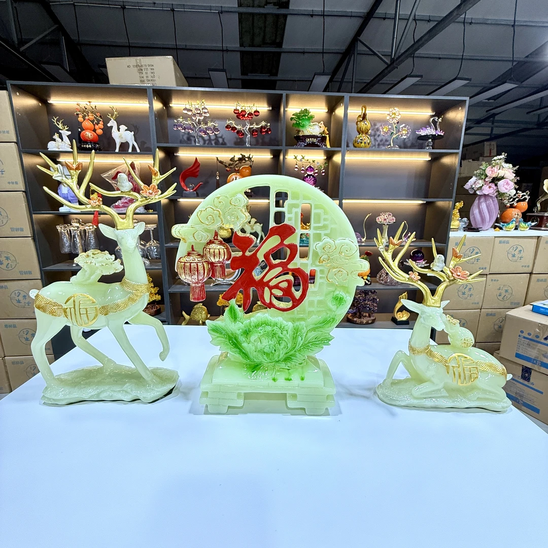 新款梅花鹿2025年乔迁新居客厅电视柜酒柜入户玄关创意装饰品
