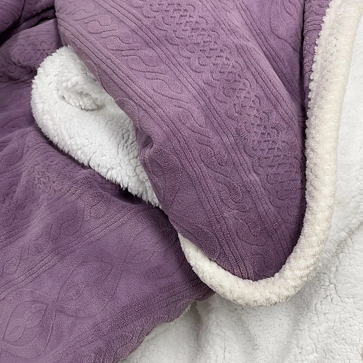 银鼠毛双层塔芙蓉毛毯