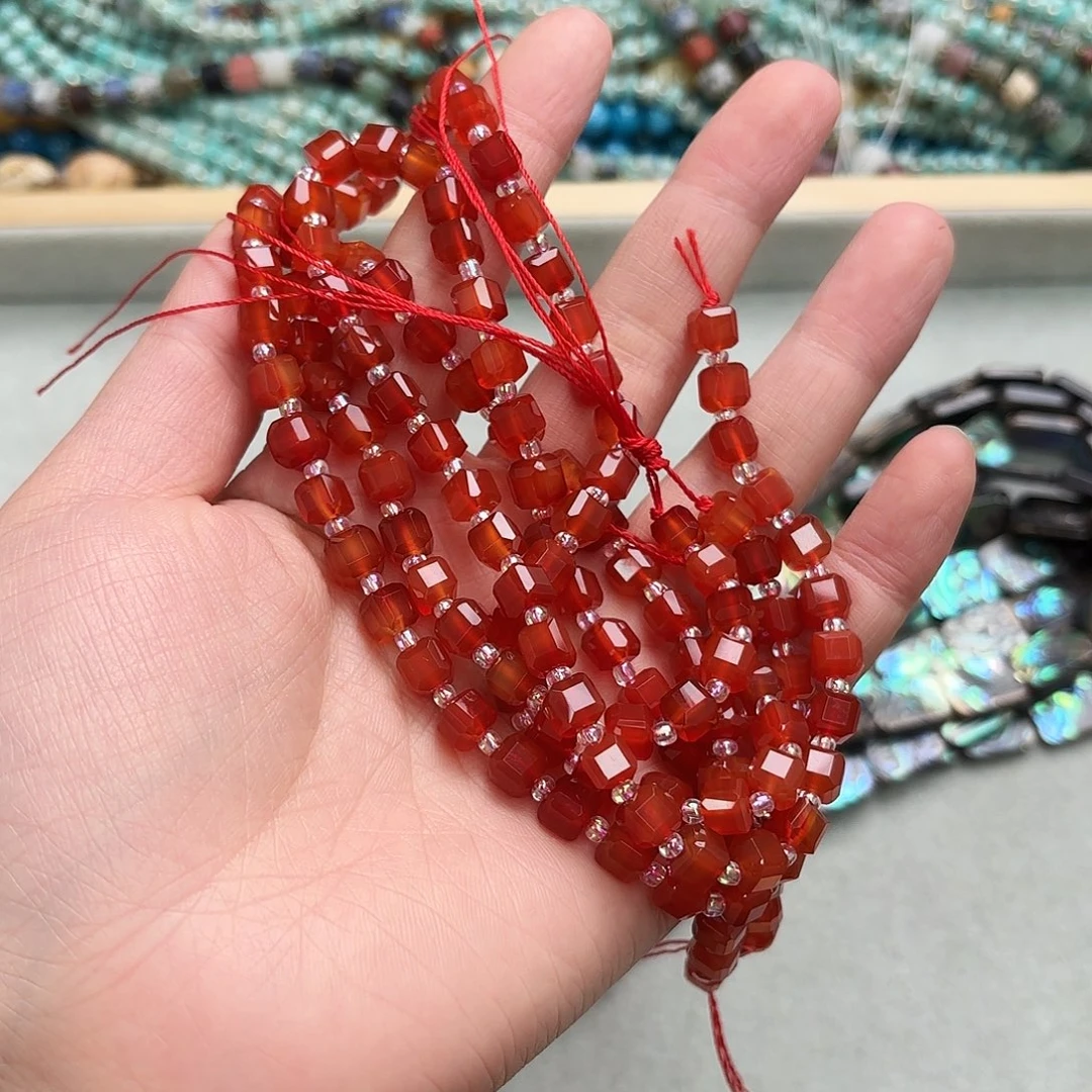 阿***噜玛瑙/玉髓未镶嵌珠宝半成品4×4红石5条