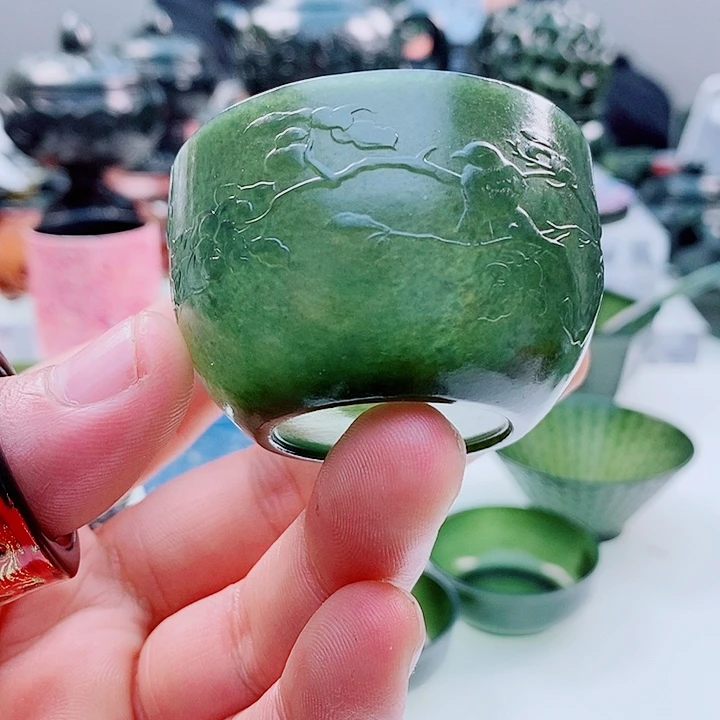 和田玉（青玉）未镶嵌把件事事如意