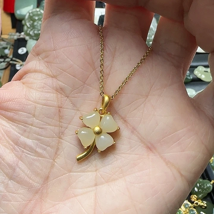 颈饰银S925镶嵌和田玉