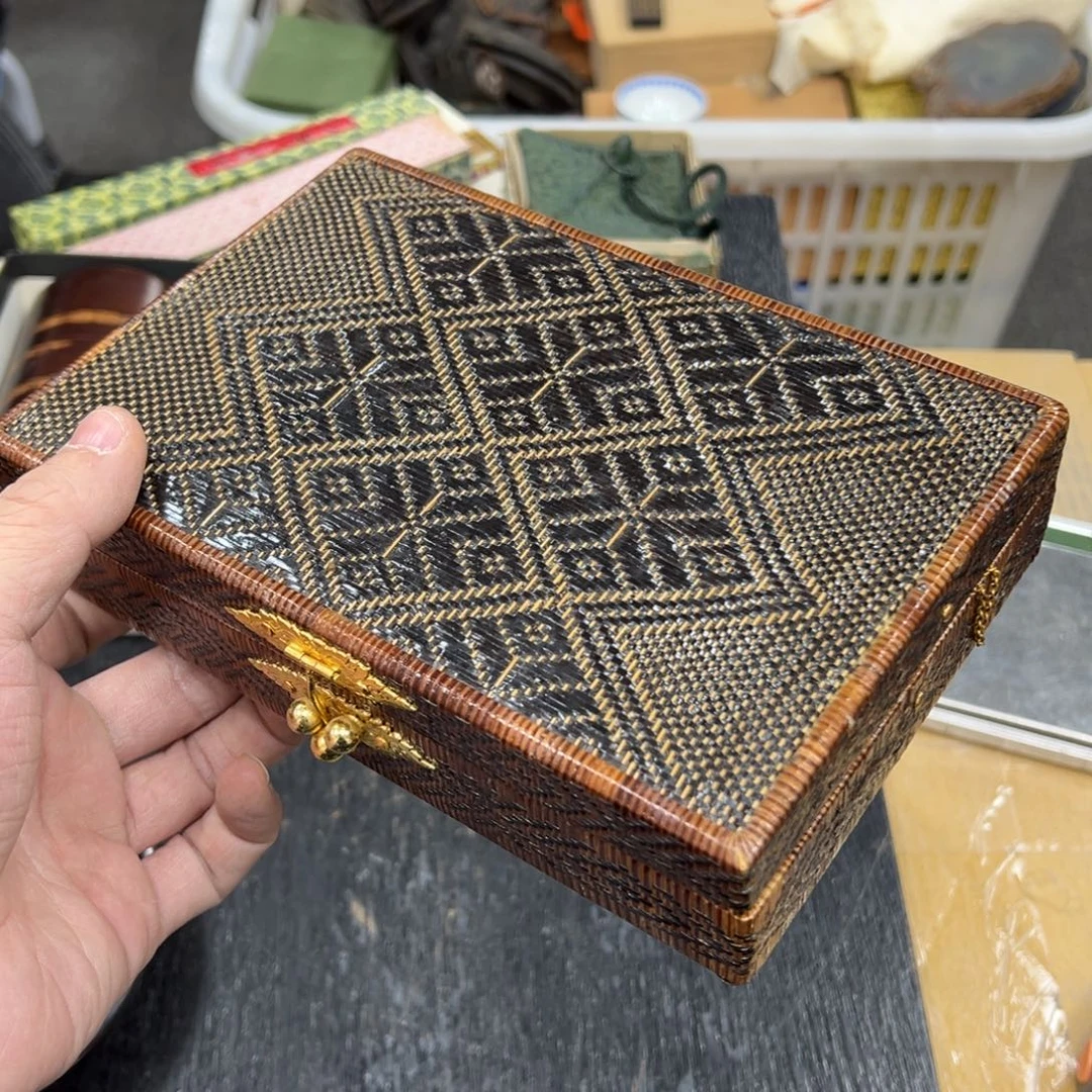 张***齐竹编中古工艺品摆件