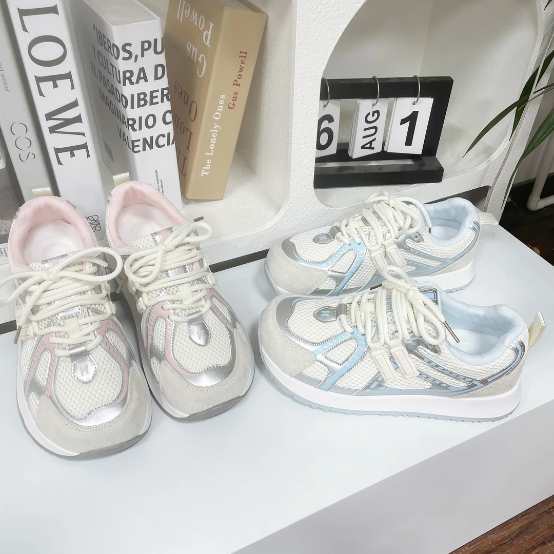 KC880 百搭休闲运动阿甘鞋女2025夏季新款网面透气复古舒适跑步鞋