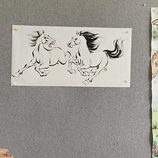 国画纯手绘作品马到成功