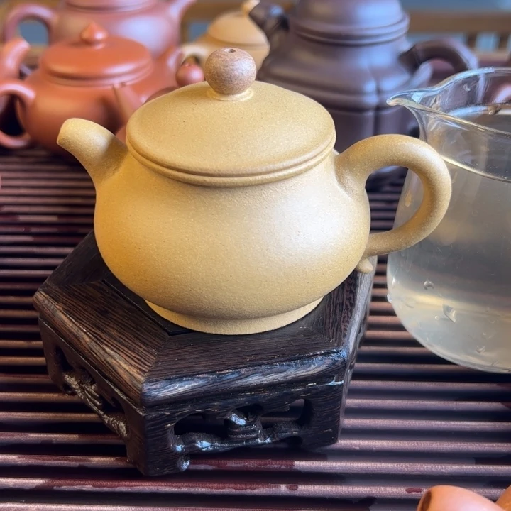 紫砂茶壶黄金段潘壶花的子150cc