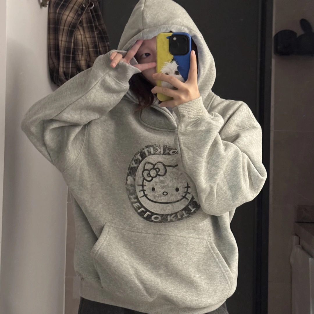 KT连帽加绒卫衣女加厚