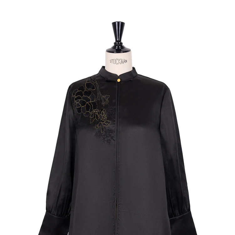 【蝶梦】非遗香云纱重工刺绣小立领衬衫CD2167817