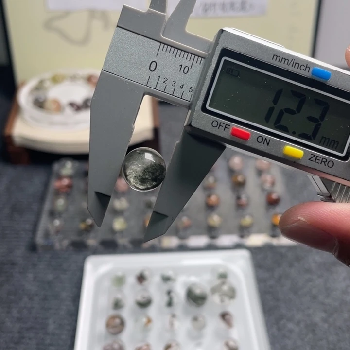 水晶珠宝半成品未镶嵌绿幽灵打孔不退换