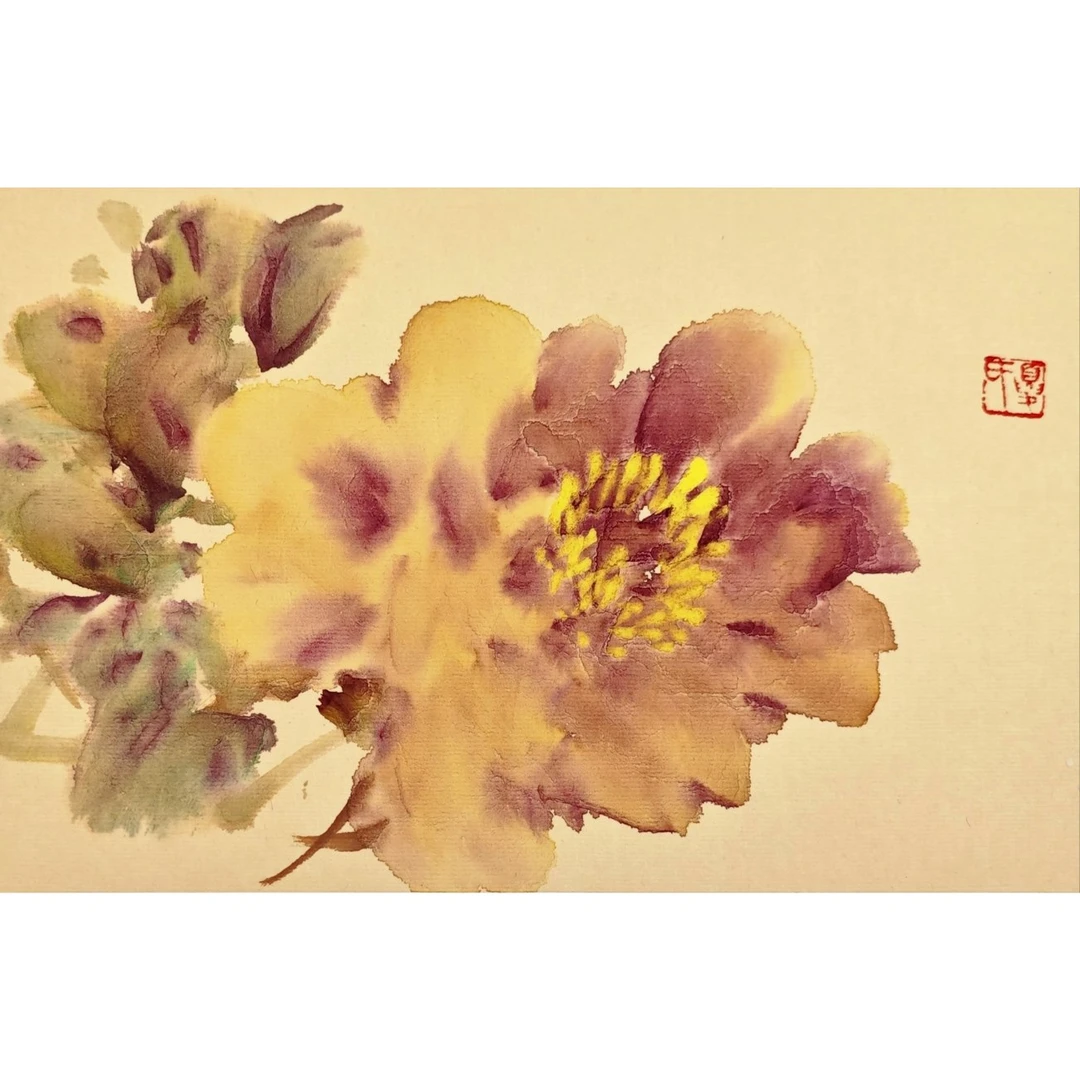 写意牡丹国画客厅走廊玄关装饰画挂画