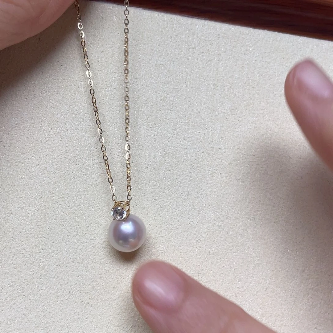 海水珍珠18K金镶嵌吊坠(赠链)