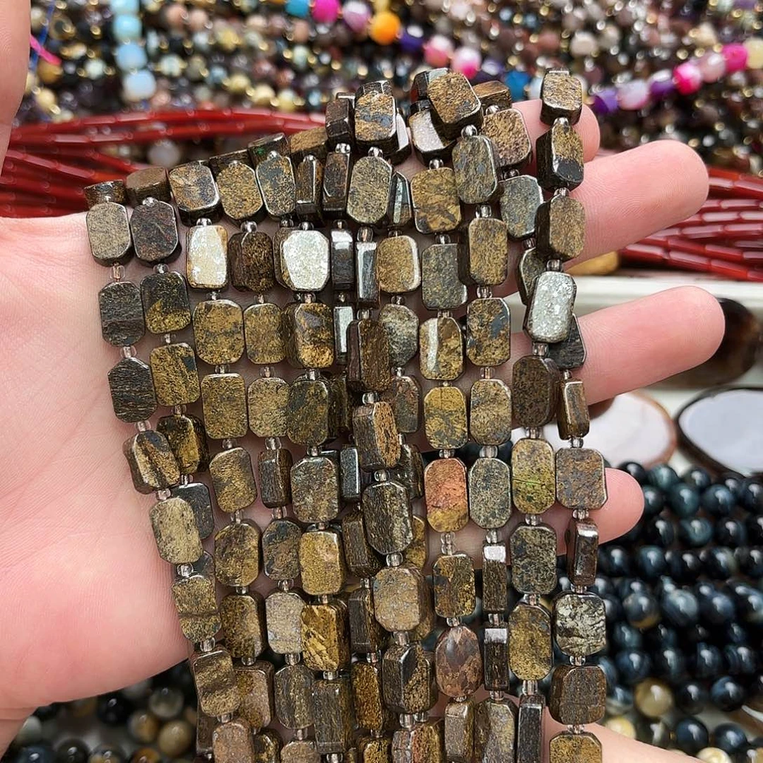 玛瑙/玉髓未镶嵌珠宝半成品8×12古铜辉无事牌一条