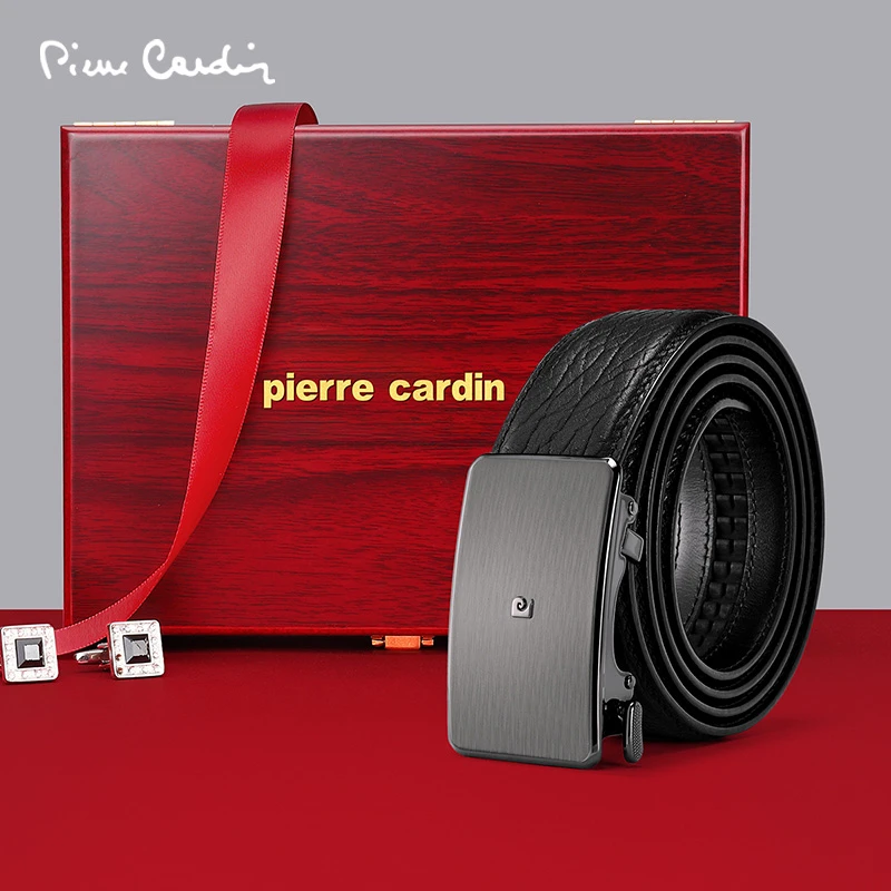 正品皮尔卡丹男士腰带休闲商务高档奢侈品皮带男款真皮男式自动扣