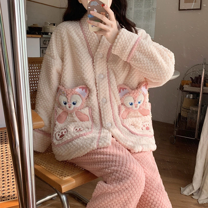 【Lucky活动价】珊瑚绒睡衣女秋冬季加厚可爱甜美可外穿家居服套装