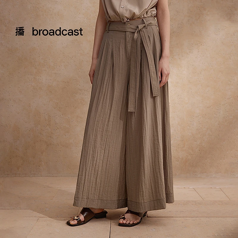 【达人专属】播微肌理轻薄垂感休闲裤BDR2KD1698