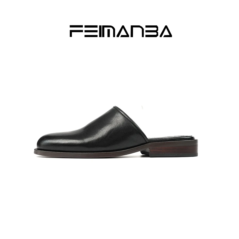 FEIMANBA 复古包头半拖穆勒鞋极简风女