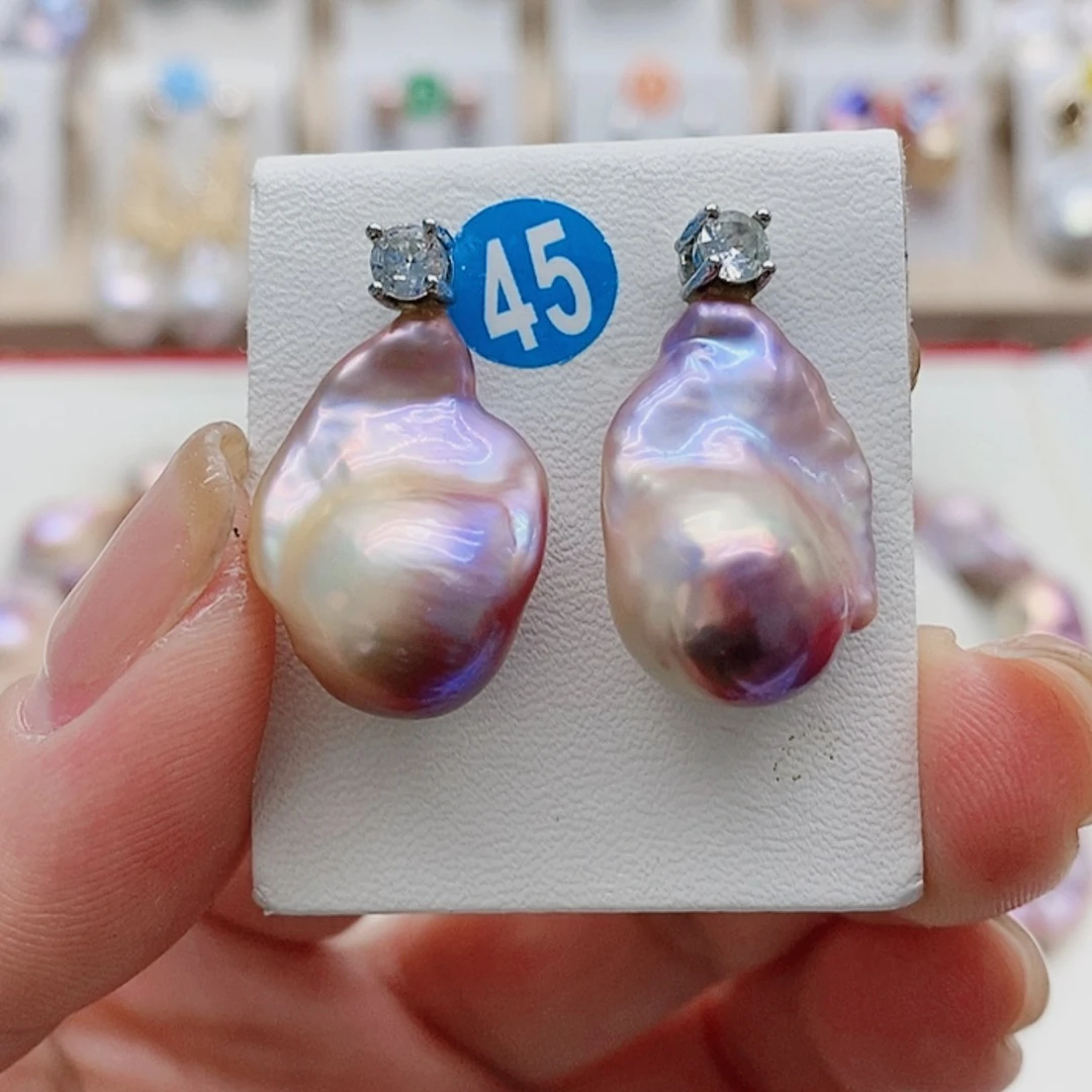 【闪购商品】淡水珍珠耳饰银S925镶嵌