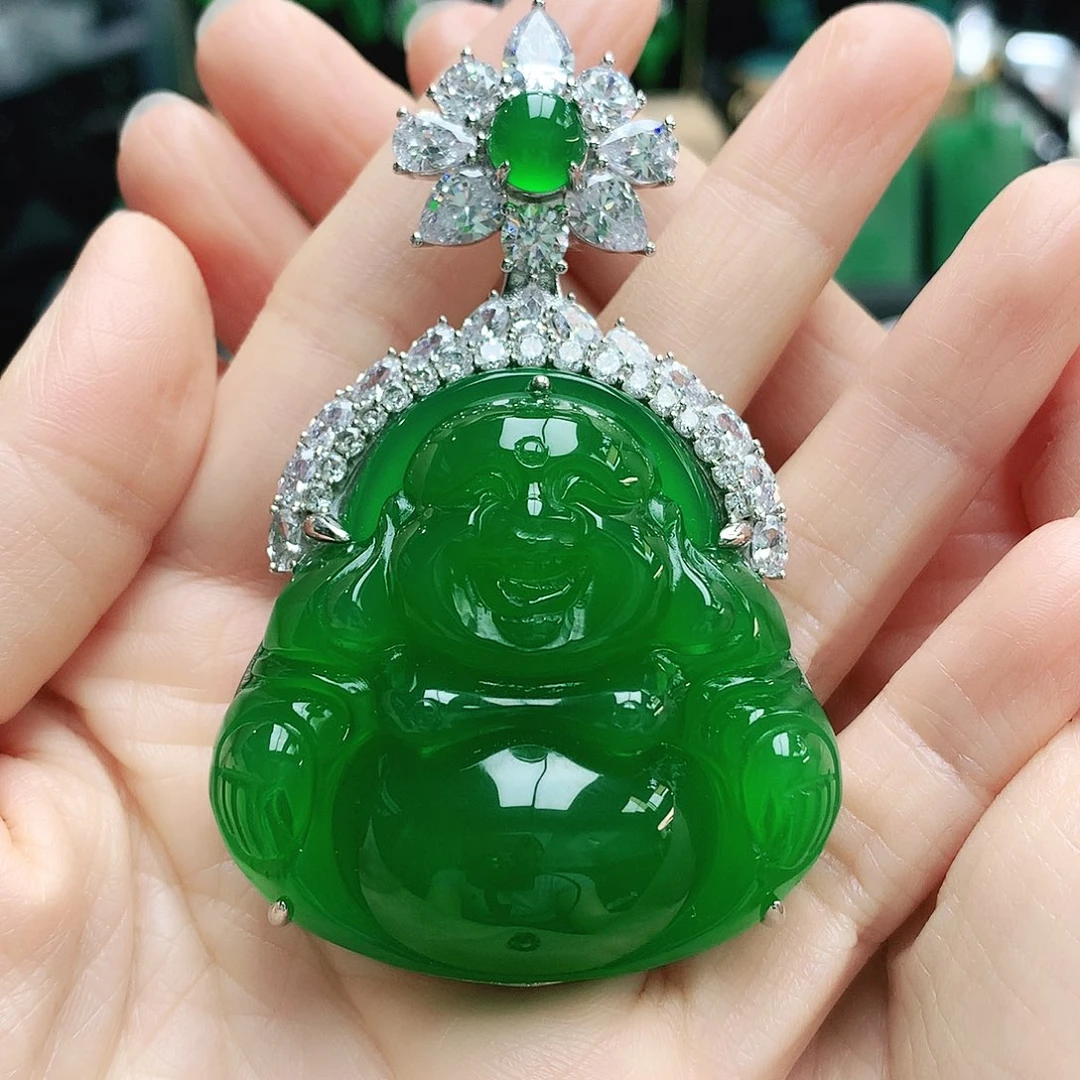 玛瑙/玉髓银S925镶嵌吊坠