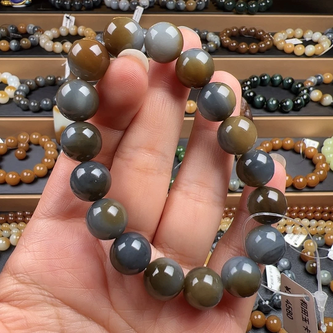 和田玉未镶嵌手链新疆若羌颗颗楼兰三色卡12