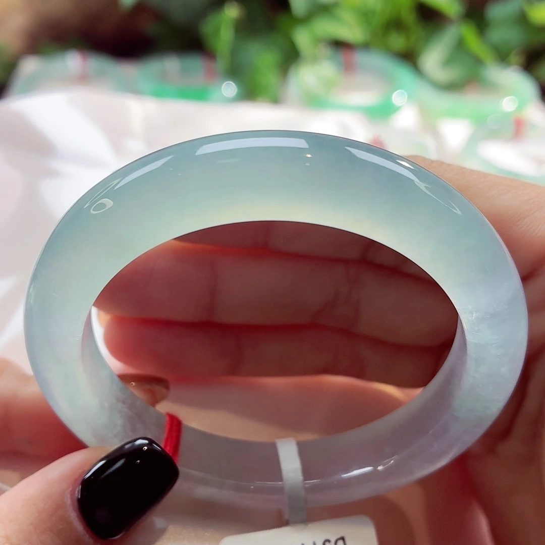 翡翠未镶嵌手镯小钢炮冰条子68-064