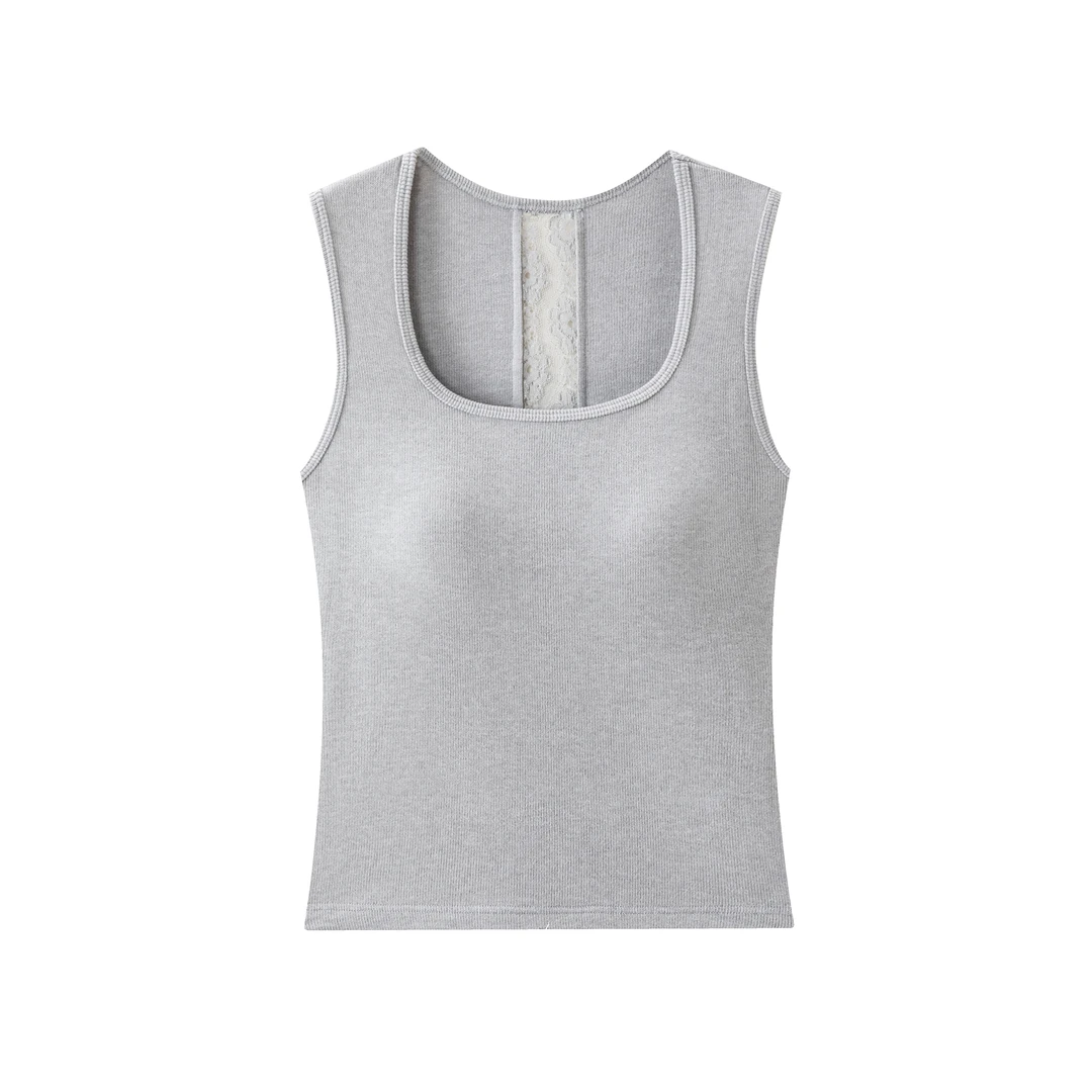 TT设计师【冬日温泉】气质百搭显瘦带杯垫山羊绒运动背心TT191537