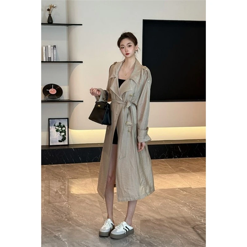 大衣2025年秋季新款韩版中长款防晒开衫高档时尚风衣韩系白色显瘦