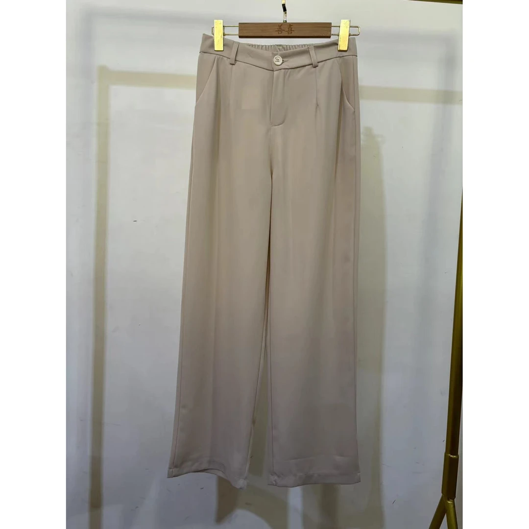 6604 米色阔腿裤