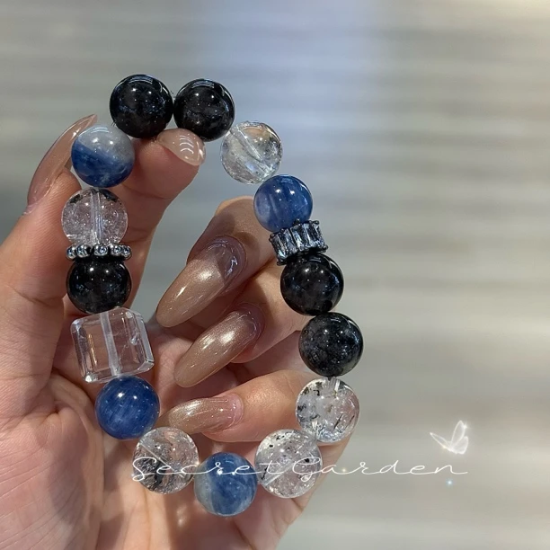 合金手链 【蓝白调色板】 原创系列天然多宝小众款12m（多样性发货）