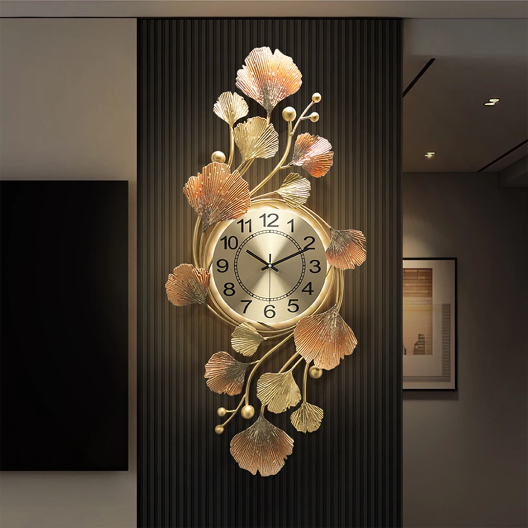 2025新款轻奢挂钟客厅格栅时尚钟表创意静音挂表时尚大气家用时钟