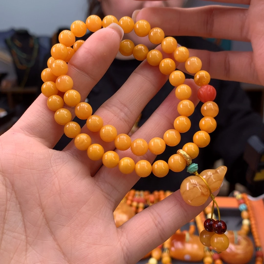蜜蜡手串未镶嵌天然