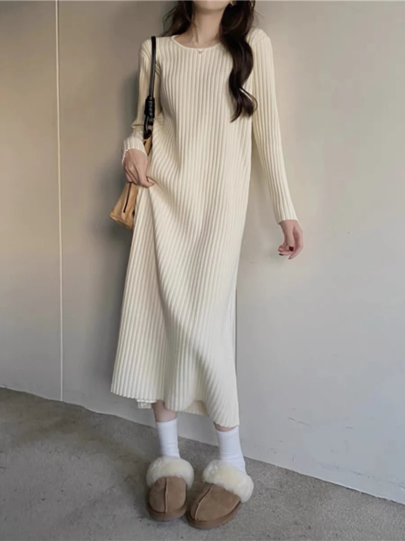 （101-150）妍度秋冬针织连衣裙长袖高级感秋冬大衣内搭毛衣裙