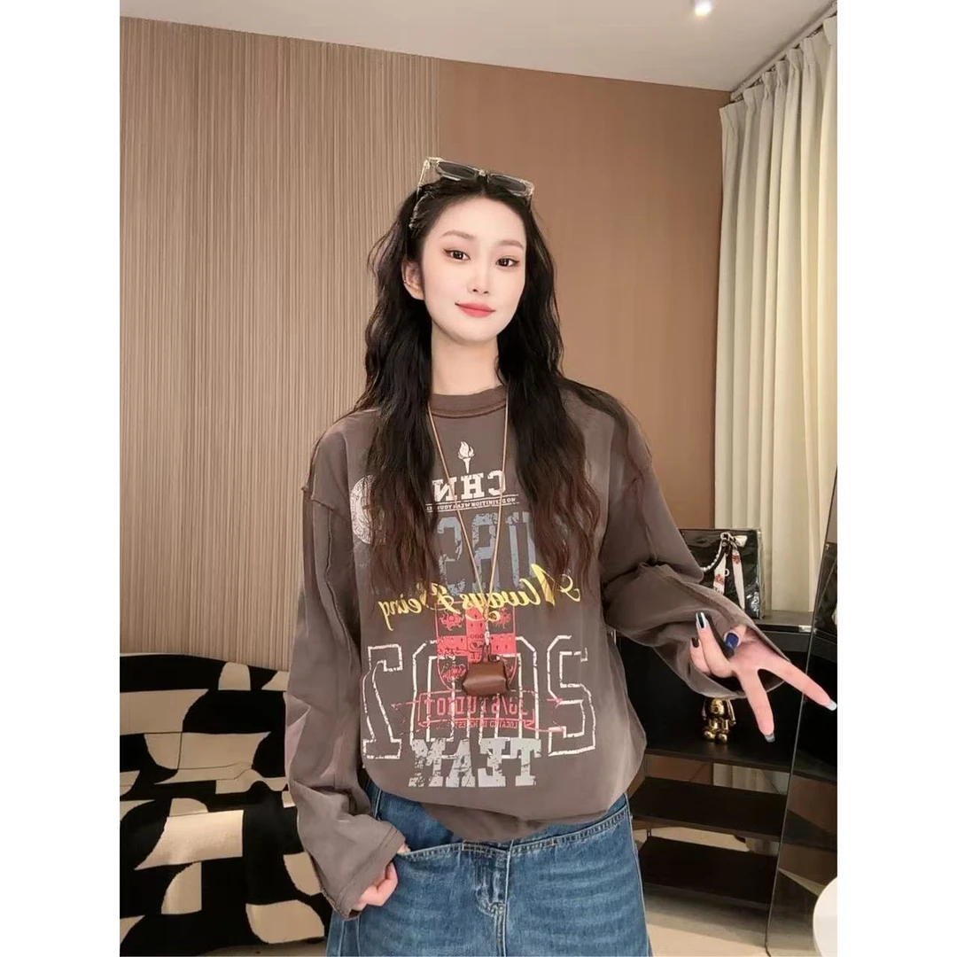 2025秋冬新款慵懒休闲宽松显瘦单里打底衫长袖10121【DR】