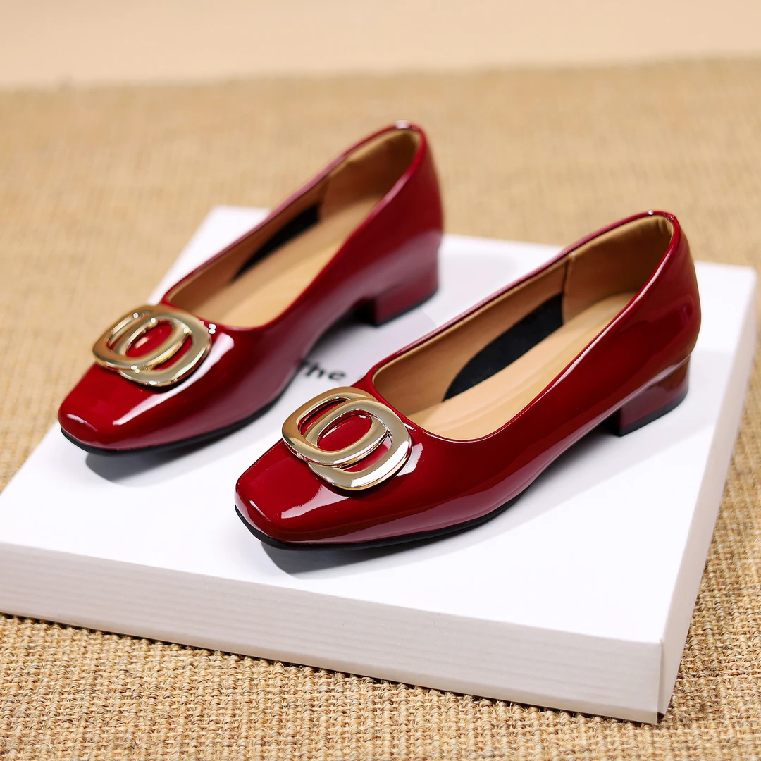 jinnuo/锦诺【锦诺】2025新款浅口真皮单鞋女方跟25019