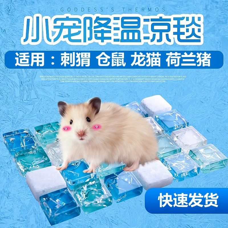 夏天散热板水晶冰垫兔子凉席金丝熊冰床睡垫仓鼠仓鼠夏季降温用品