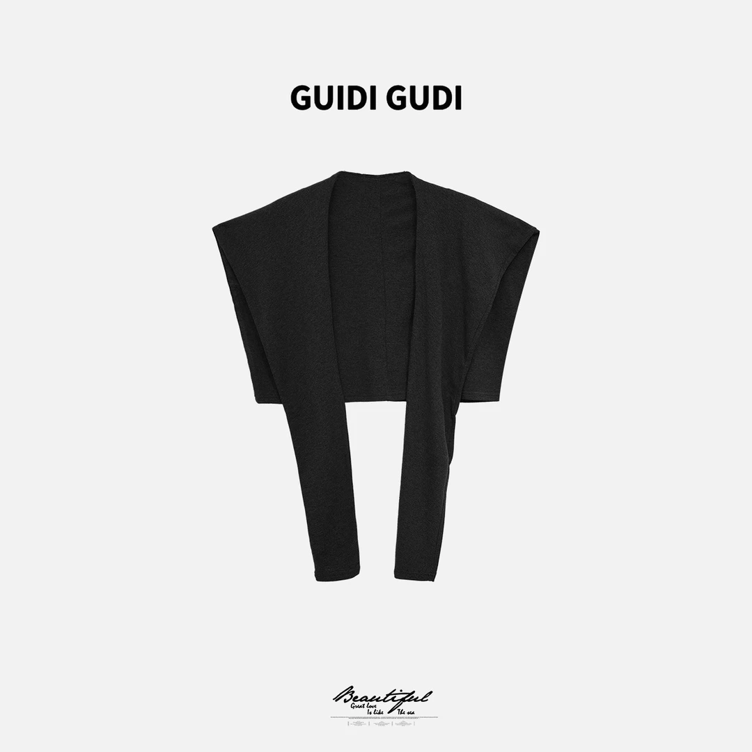 GUIDI GUDI【无名的人】黄加蓝时尚百搭简约披肩外套