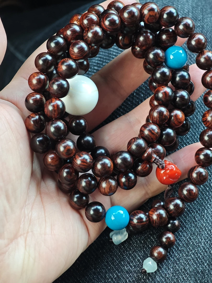 海南黄花梨108手串➕配珠