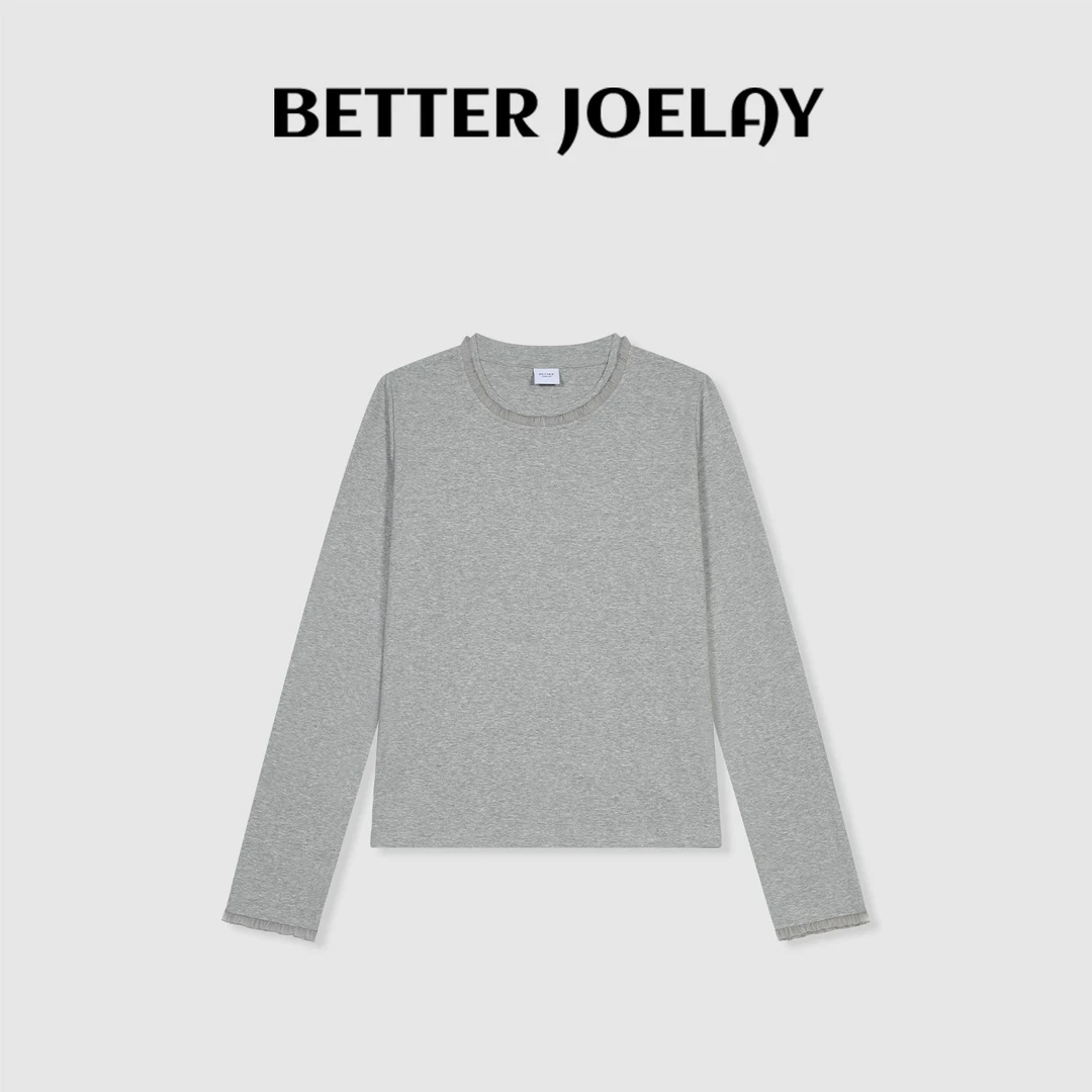 BETTER JOELAY-【灰的间奏】潮流时尚百搭简约T恤长袖潮流ZZ3031