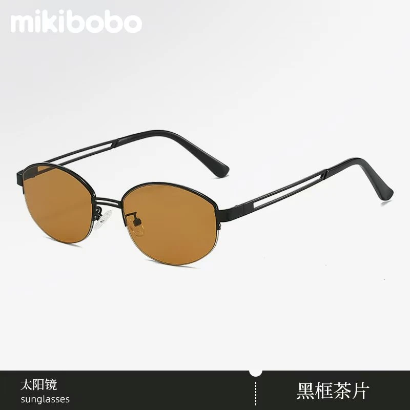 mikibobo轻奢老钱风椭圆半框光学个性猫系ins风时尚眼镜可配度数