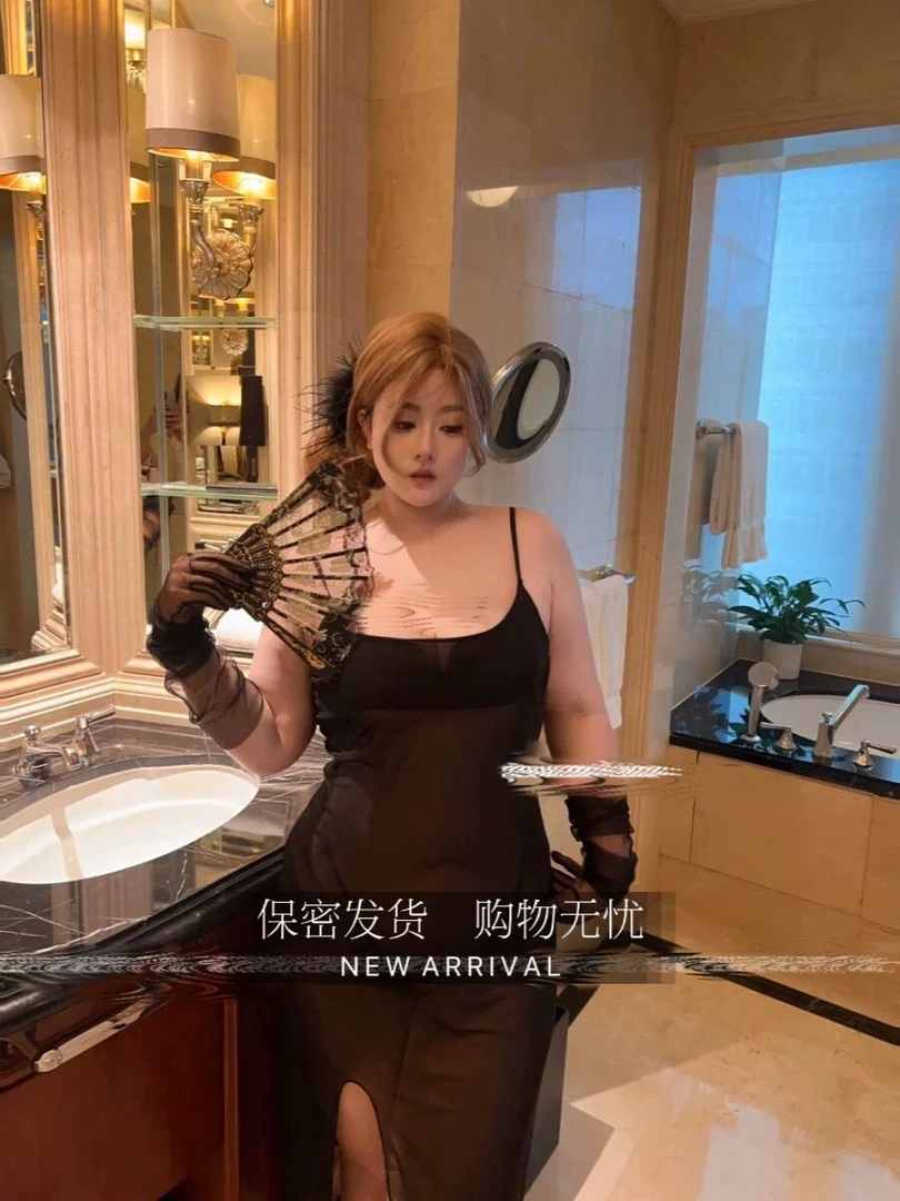 80-200斤【微醺】性感高级睡衣纯欲高开叉露背吊带连衣裙睡裙