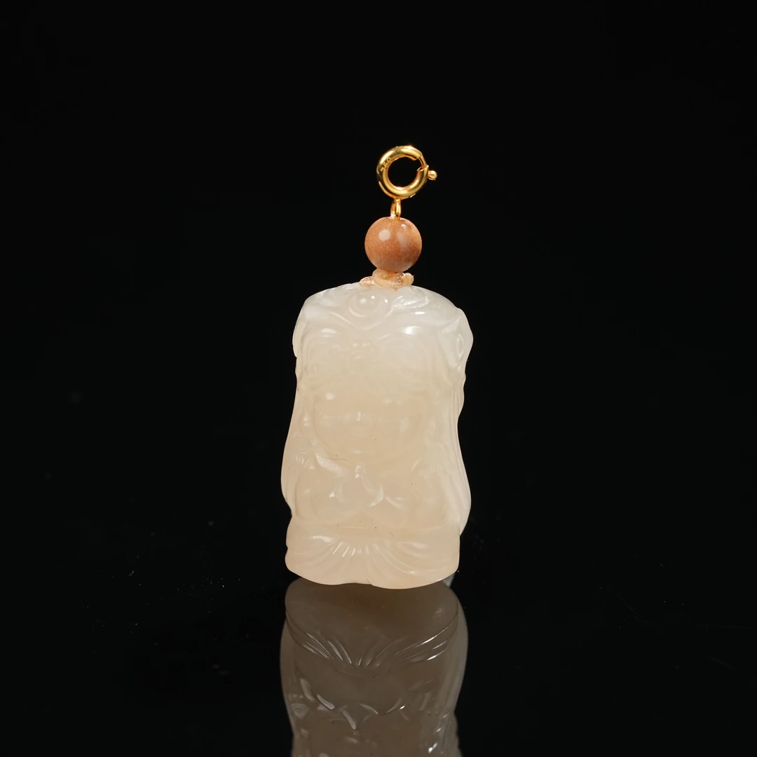 【小涵专属】18k和田玉藕粉扎基拉姆吊坠 多样性发其一