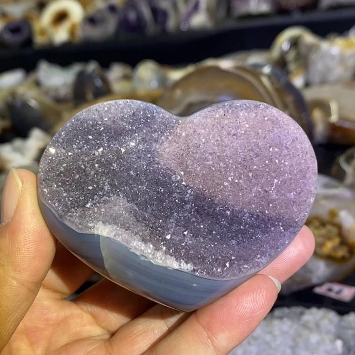 未镶嵌珠宝半成品紫晶爱心
