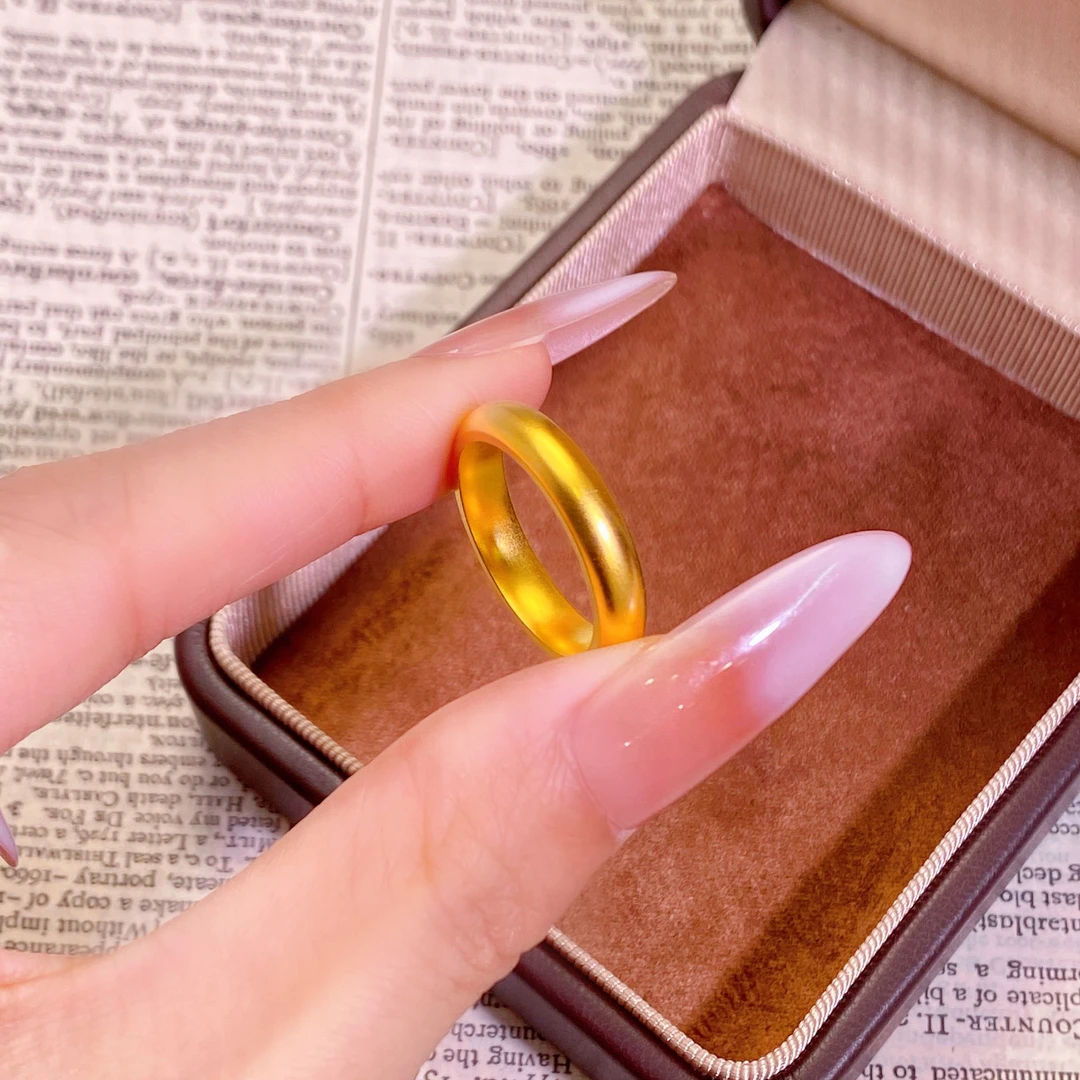 铜合金戒指 《福系列》传承条戒指首饰经典轻奢指环哑光磨砂光面