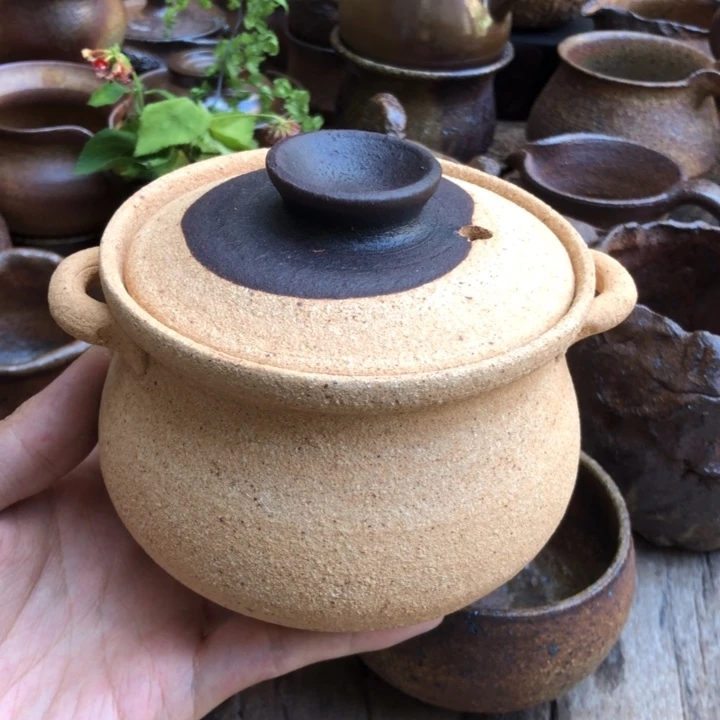450毫升粗陶柴烧迷你小砂锅
