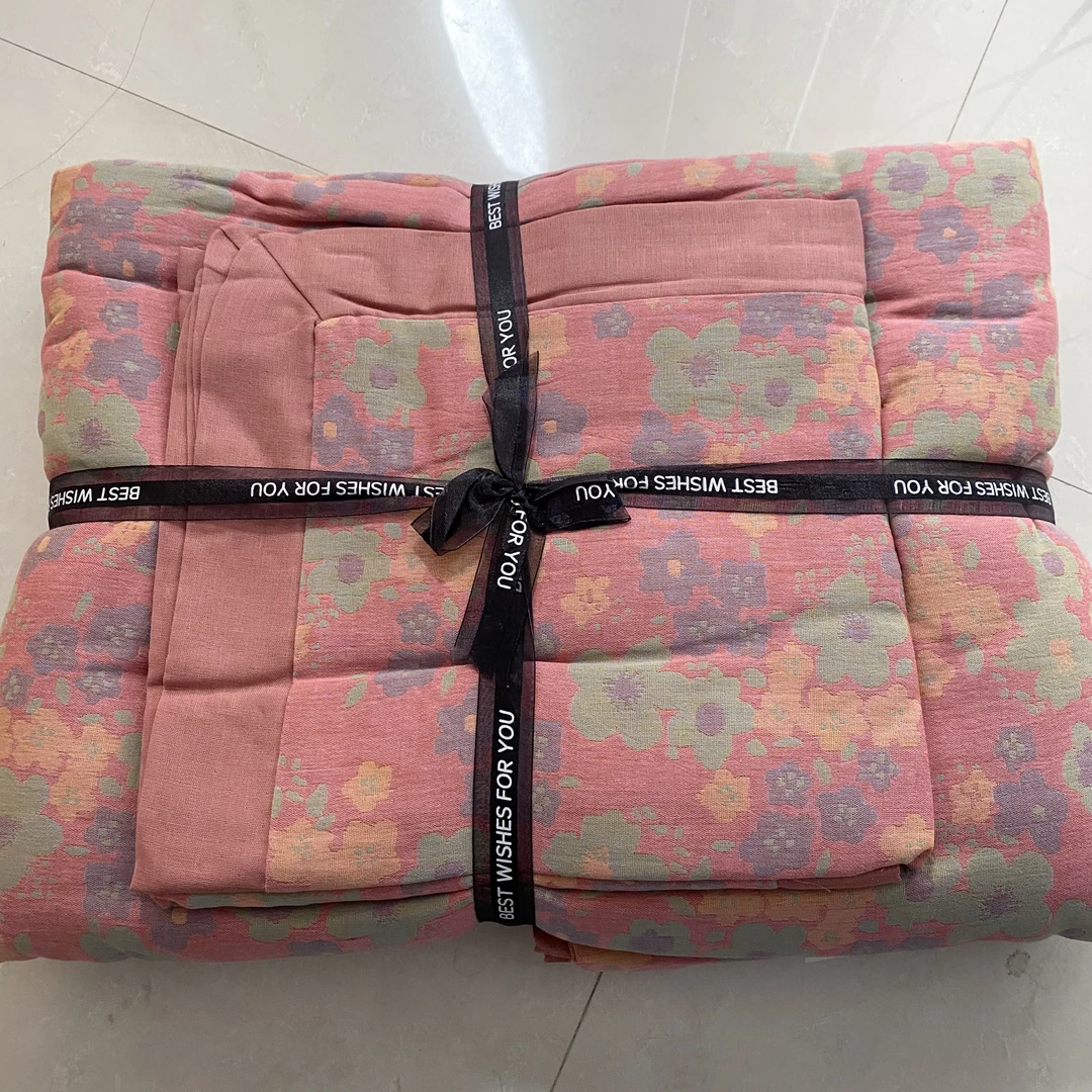 【春天里】四件套双层纱全棉色织提花A类柔软透气床上用品套件