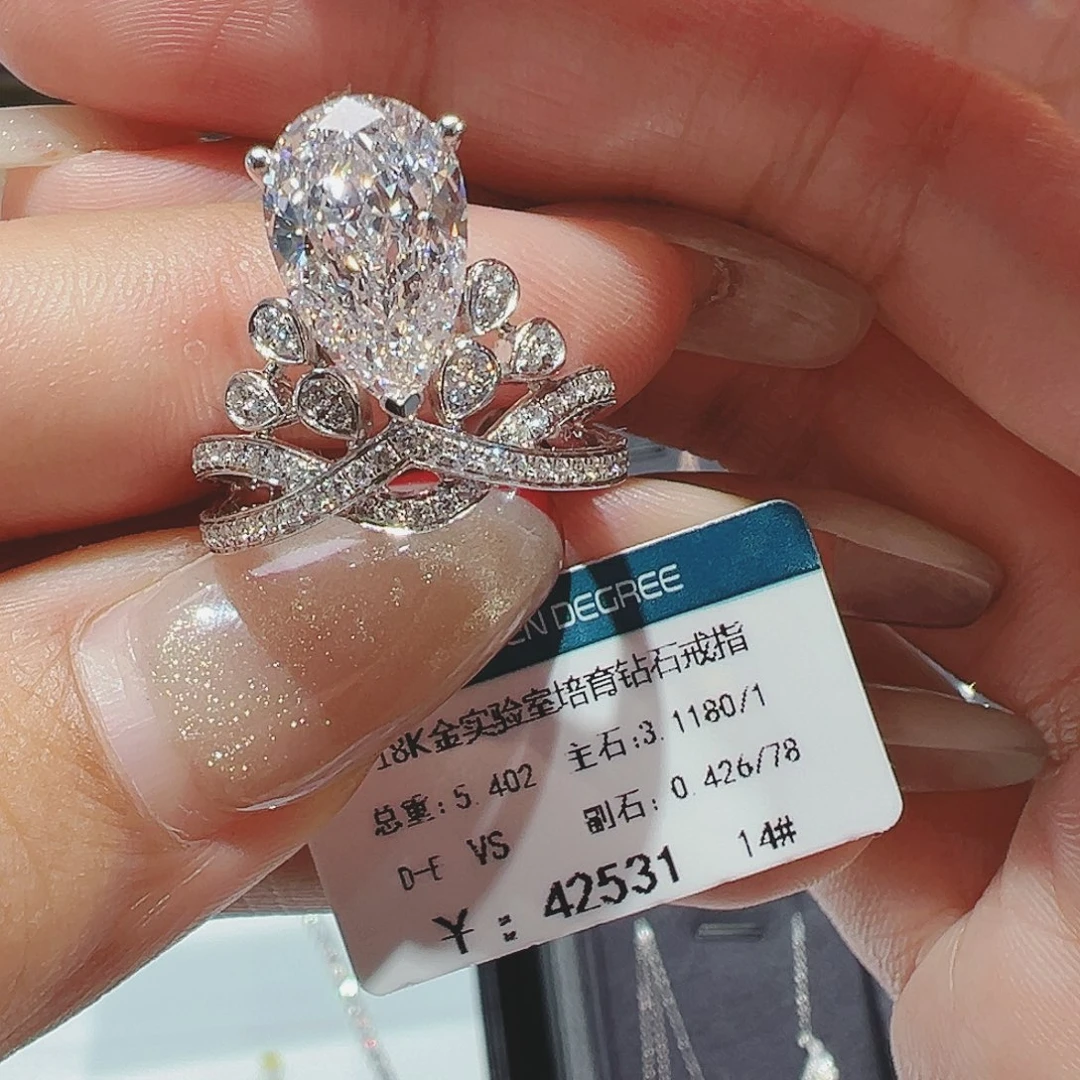 实验室培育钻石18K金镶嵌3.118ct14