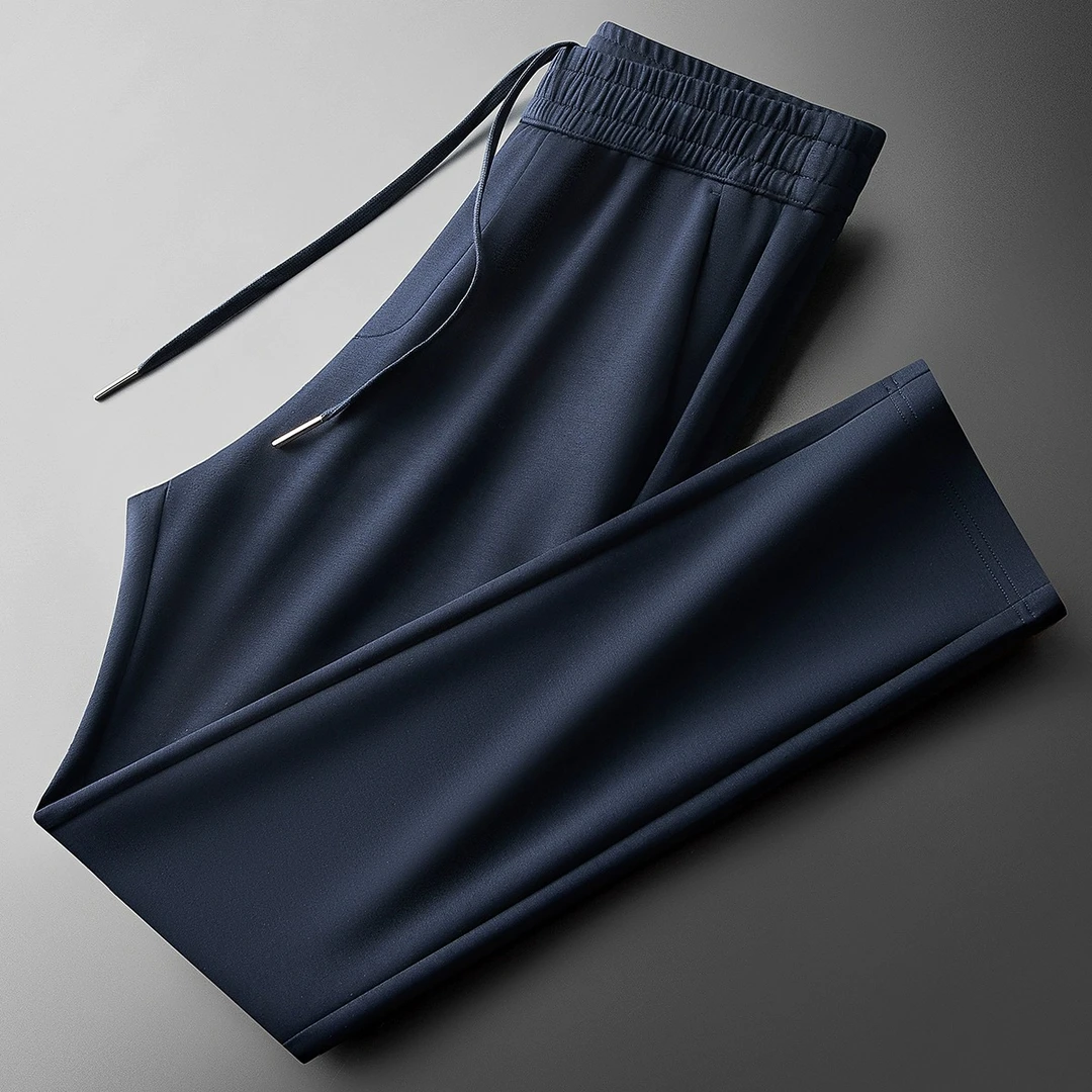 简纳曼克休闲裤男士秋季舒适轻奢莫代尔太空棉直筒抗皱运动卫裤男