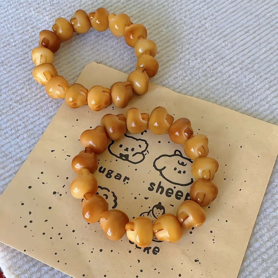 【黄油小熊】原果精雕爱心小熊菩提根手串创意雕刻款绕指柔文玩通货