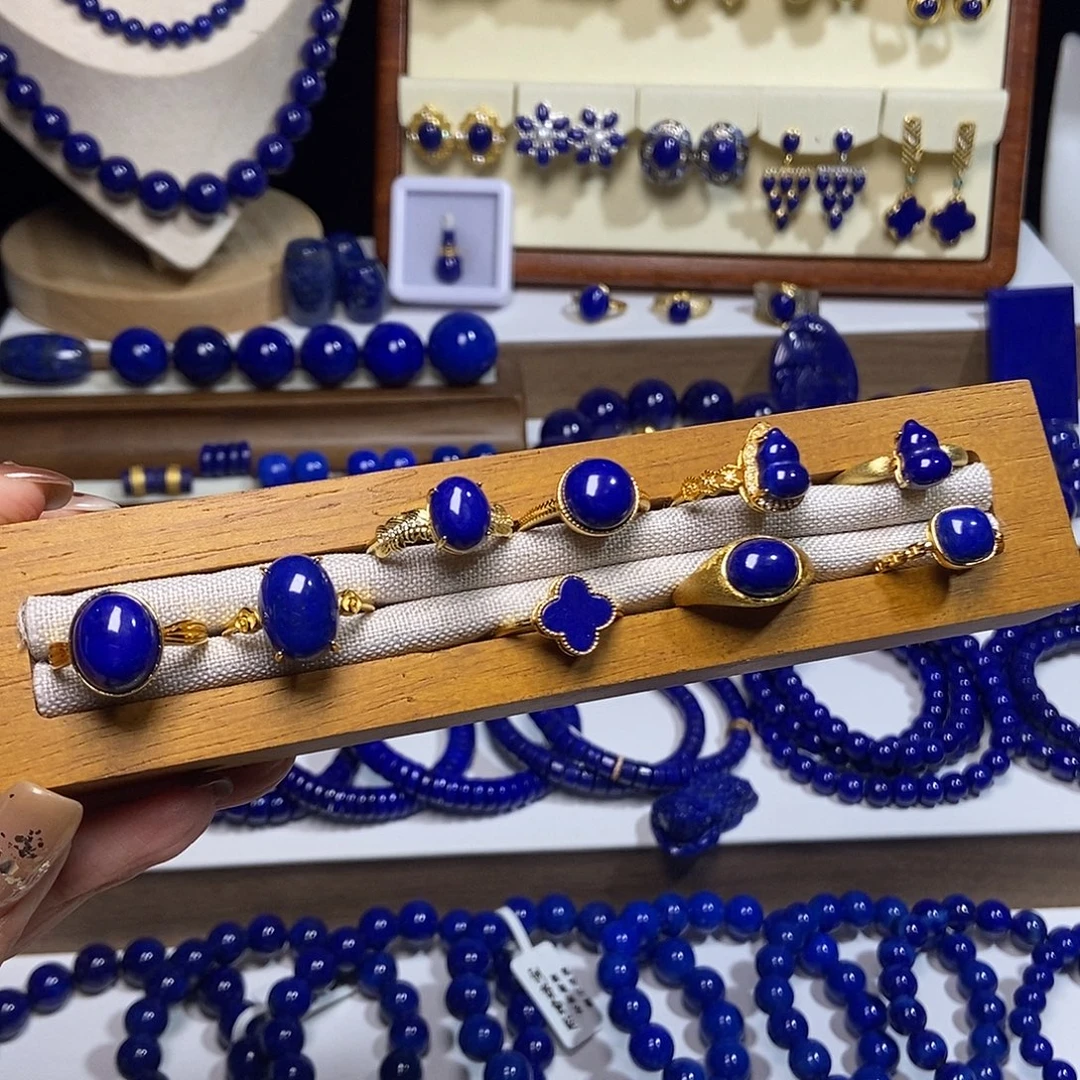 青金石银S925镶嵌戒指多样性发其一 下单备注款式