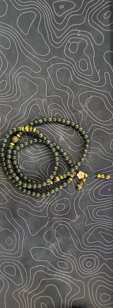 和田玉老型珠项链男女同款~