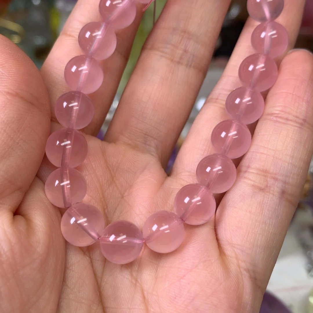 水晶珠宝半成品未镶嵌B*！粉水晶手链